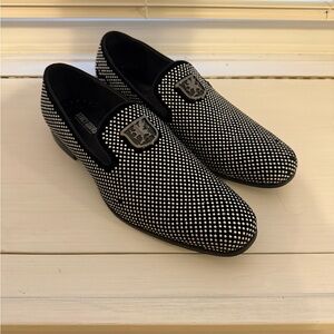 Black Men's Studded Loafers